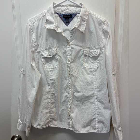 Tommy Hilfiger Other - Unisex Tommy Hilfiger White Collared Button-Front Shirt Size XXL